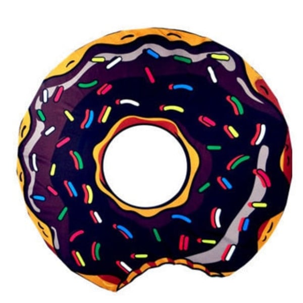 Badehåndkle Doughnut Rundt Piknikmatte Moderne Pizza Hamburger Frukt 150*150cm Mikrofiber Tapestry Badeteppe Coffee Doughnuts