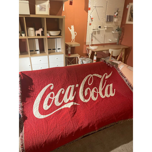 Retro Amerikansk Filt Sofffilt CocaCola Coca-Cola Väggdekorativ Filt Cola blanket 125X150cm