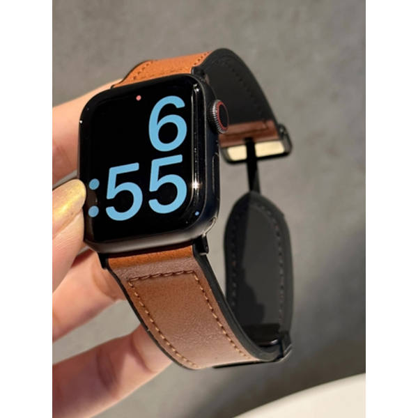 Klockarmband för Apple Watch iWatch 38/40/41/ 10:e generationen 42mm universal mikrofiberläder brun