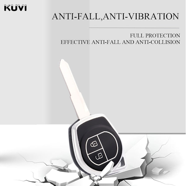 TPU Bilnøkkel Deksel Skall Fob For Suzuki Swift Grand Liana SX4 Window Vitara Amagatarai Nøkkelfri Veske Nøkkelring Tilbehør White