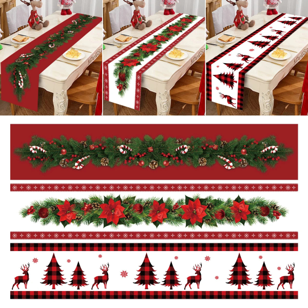 Julbordslöpare God Jul Dekorationer 2023 För Hem Duk Navidad Noel Kerst Julklappar Nyår 2024 Natal polyester 6 as picture
