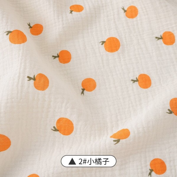 Pehmeät kukalliset pyjamat yöpaita puuvillaharso kangas ruusukuvioinen kreppipuuvilla pitkähihainen Ins-tyylinen kotiasukangas 3 black 50x135cm(0.5 meters)