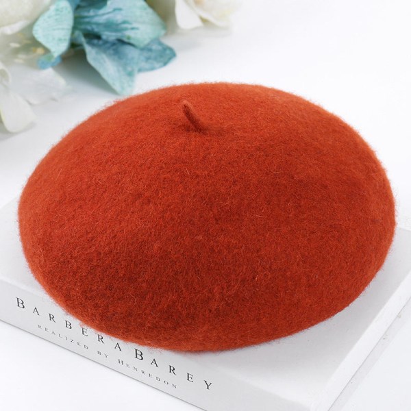 Hatt i koreansk stil med svampdesign för kvinnor, andningsbar pumphatt, målarmössa i ull Camel Adjustable