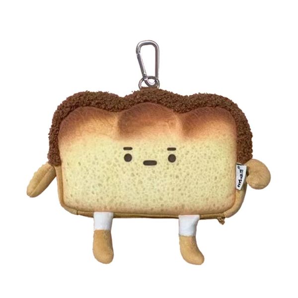 Tecknad Toast Handväska Söt Vardaglig Tote Bröd Myntväska Korthållare Kreativt Pennfodral Skolmaterial Plånbok Kawaii Gåva purse3
