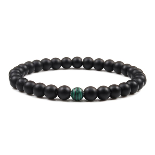 Avståndsarmband för par med pärlor Klassiska Svarta Matta Gröna Malakitarmband Lämpliga Kvinnor Män Yoga Elastiska Smycken White Set