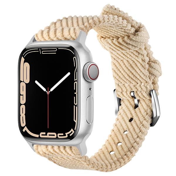 Klockarmband för Apple Watch iWatch för 38-40-41mm Beige-Silver spänne