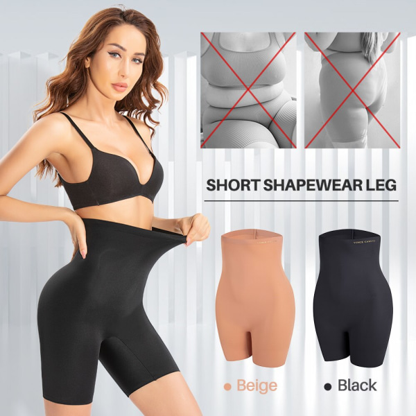 Shapewear Dam Magkontroll Shaper Byxor Bantning Underkläder Waist trainer Body Shapermint Underkläder Plus Size 1171-Black L