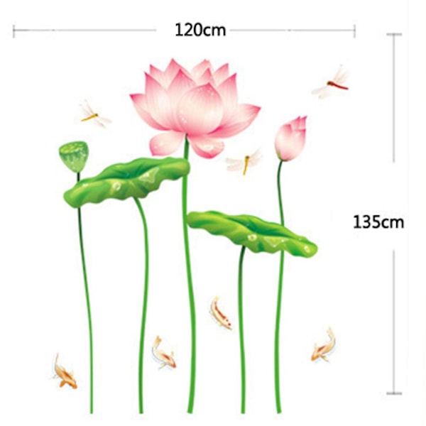 Avtakbart Lotusblomst Tapet Veggklistremerke Vanntett