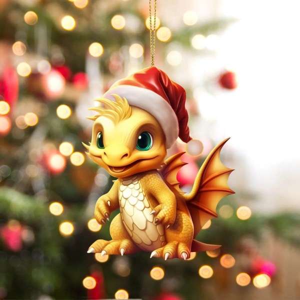 Jul Akryl Drake Baby Ägg Ornament Jul Hängande Julgransprydnad Juldekorationer 2024 A One Size