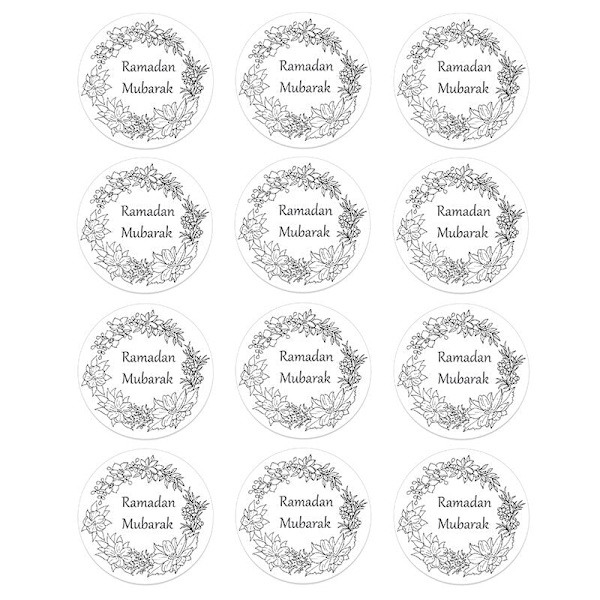 24/48 kpl EID Mubarak -koristetarroja Ramadan Mubarak -koristeet Islamilainen muslimifestivaali Suosikkilahjat Etiketit HAJJ Ramadan Kareem I 48pcs