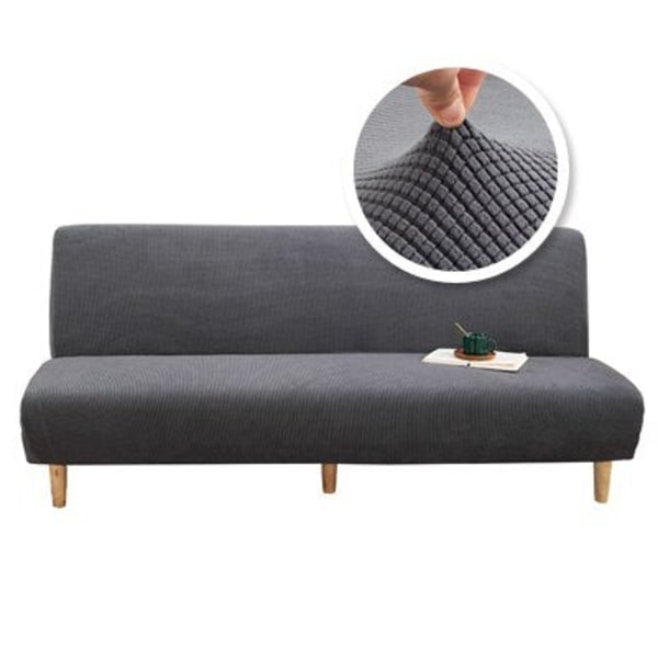 15 Farver Polar Fleece Stof Armløs Sovesofa Betræk Uden Armlæn Stretch Slipcover Foldbar Møbeldekoration Bænkbetræk Wine L Size