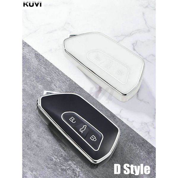 TPU Auton Avaimen Kotelo Suojus Avaimenperä Polo Tiguan Passat B5 B6 B7 Golf MK Jetta Skoda Kodiaq Superb Octavia Seat Jne C style White