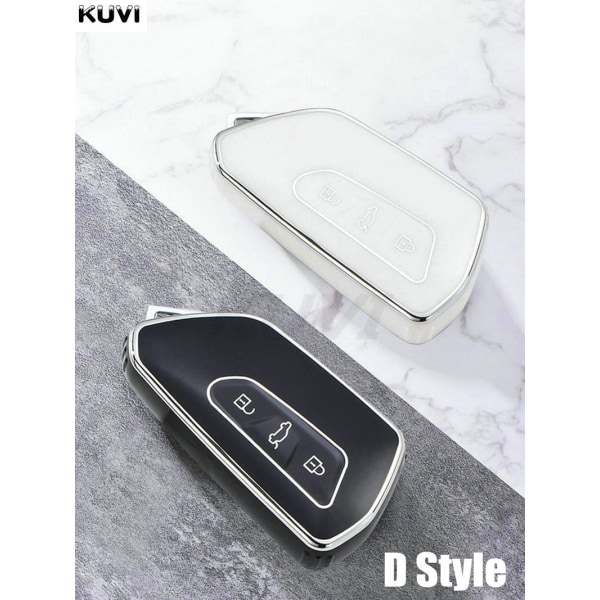 TPU case cover Fob för Polo Tiguan Passat B5 B6 B7 Golf MK Jetta Skoda Kodiaq Superb Octavia Seat Etc C style Black