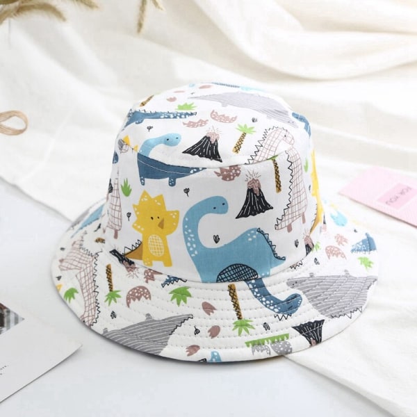 Vauvan lierihattu lasten kesähatut pojille dinosauruskuviolla Panama-hattu lasten kalastajahatut tytöille rantahattu Casquette Dinosaur 2 One Size(47-50cm)