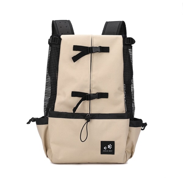Ryggsäck för utomhusresor, valp, mellanstor hund, för små hundar, andningsbara promenader, fransk bulldogg, bärväskor, husdjurstillbehör Beige M-suit 4-9 kg