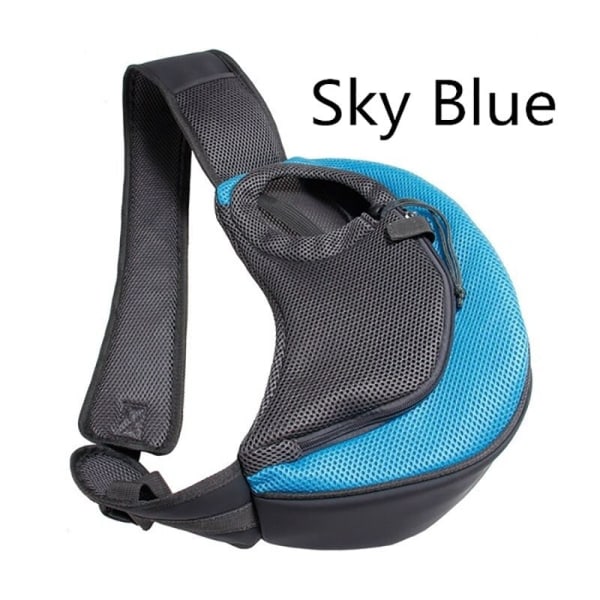 Kæledyrs hvalpebærer S/L Udendørs Rejse Hund Skuldertaske Mesh Oxford Enkelt Komfort Sling Håndtaske Tote Pose Camouflage Blue L
