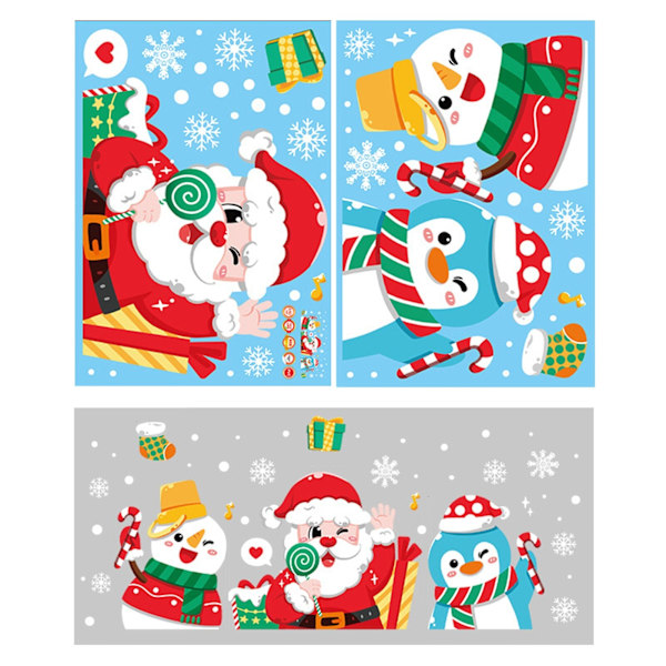Utsökta Fönsterdekaler med Julgransmönster Xmas Skyltfönsterdekal PVC Självhäftande Väggdekaler Xmas Heminredningsrekvisita MULTI Sticker