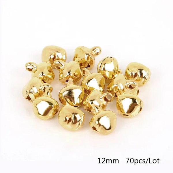 50-300 st Guld Bjällror Järnhängen Hängande Julgransprydnader Juldekorationer Fest DIY Hantverkstillbehör 10mm 100Pcs