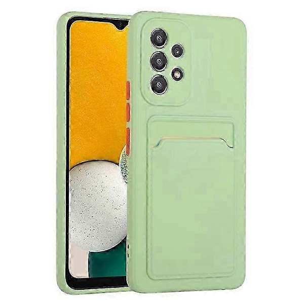 Kompatibelt för Samsung Galaxy A53 5g Kortfack Mjukt Tpu Stötsäkert Anti-repor Skal med Kameralinsskydd LightGreen
