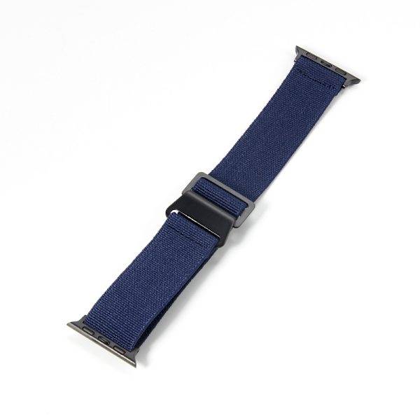 Klockarmband för Apple Watch iWatch Anslutningsstorlek 38/40mm med verktyg Ren blå-svart spänne