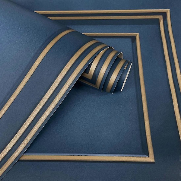 Forbidden Fruit Blommig Tapet World of Wallpaper Marinblå/Guld Navy Blue/Gold