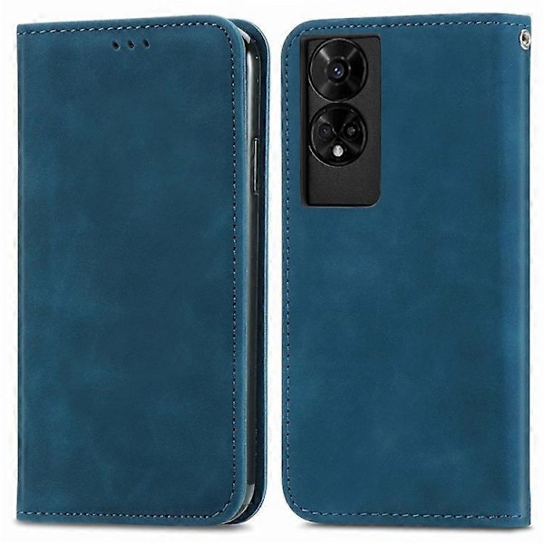 Yhteensopiva TCL 50 5G -kotelon kanssa, ihon tuntuinen nahkainen korttipidike, puhelimen suojus magneettisella imulla DarkBlue