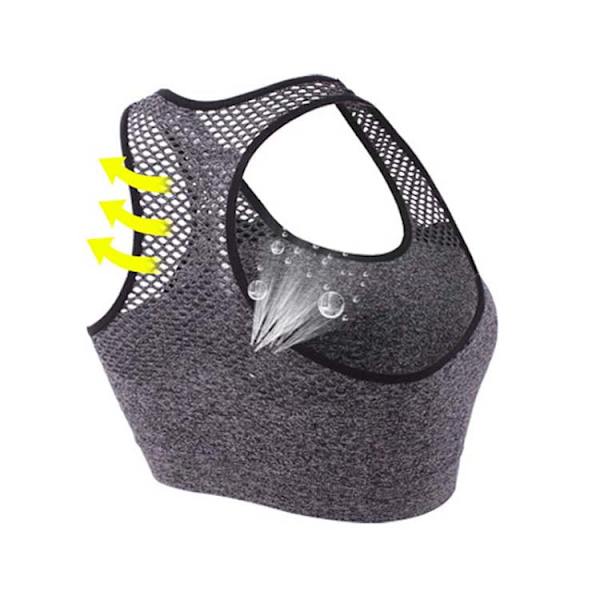 Joogaliivit Naisille Korkea Joustavuus Langattomat Pehmustetut Urheilutoppi Saumaton Fitnessliivi Naisille Gray L