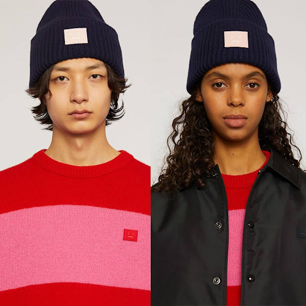 Ny simpel beanie damehat vinter kold og varm uldhat Goros dame AC hat Navy2