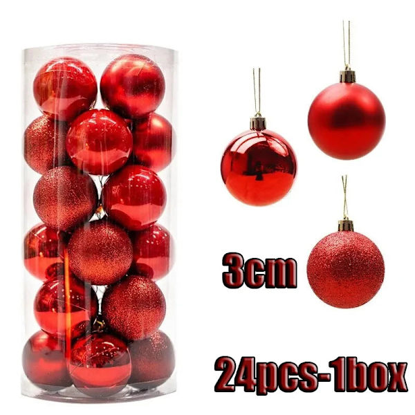 12 st Julgranskulor Ornament för Julgransdekoration Okrossbara Hängande Kulor Juldekoration Style01-4PCS