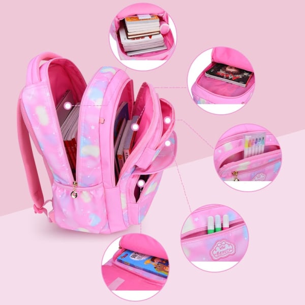 Søte jenter skolesekker Barn Barneskolesekk skolesekk barn bokveske Prinsesse Skolesekk Mochila Infantil 2 størrelser purple large