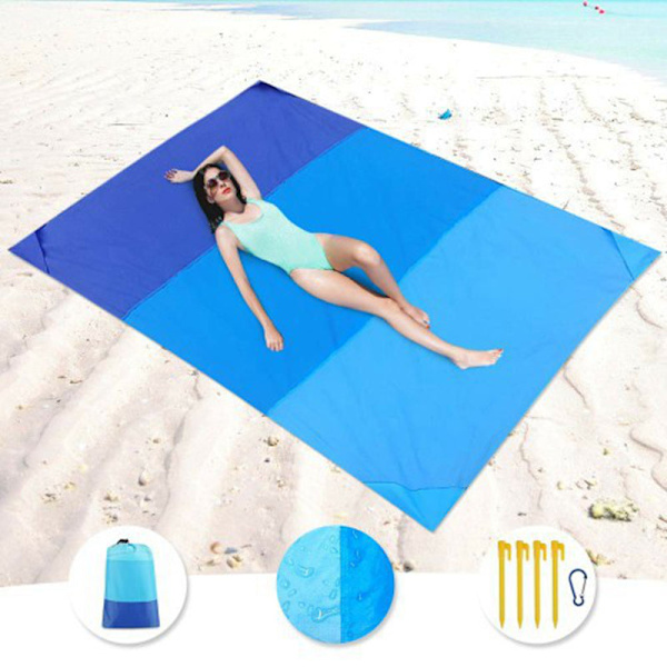 200x210cm Fickpicknick Vattentät Sandstrand Matta Utomhus Camping Fällbar Filt Picknick Tältöverdrag Sängkläder White 200 x 210cm