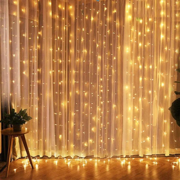 Julelys Gardin Guirlande Glædelig Jul Dekorationer Til Hjemmet Julepynt Julegaver Navidad 2024 Nytårsindretning Multicolor 1Mx3M 100LED