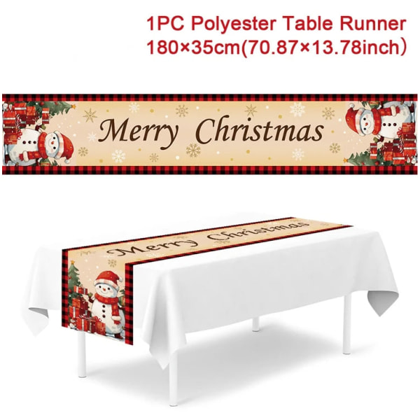 Julbordslöpare God Jul Dekorationer 2023 För Hem Duk Navidad Noel Kerst Julklappar Nyår 2024 Natal polyester 2 as picture