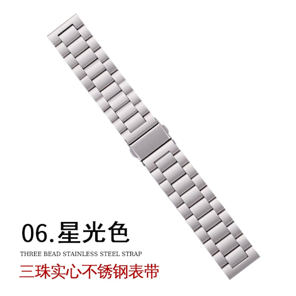 Urrem til Apple Watch iWatch Interface bredde 20 mm til andre modeller Ingen konnektor 6 stjernelysfarver tre perler solid