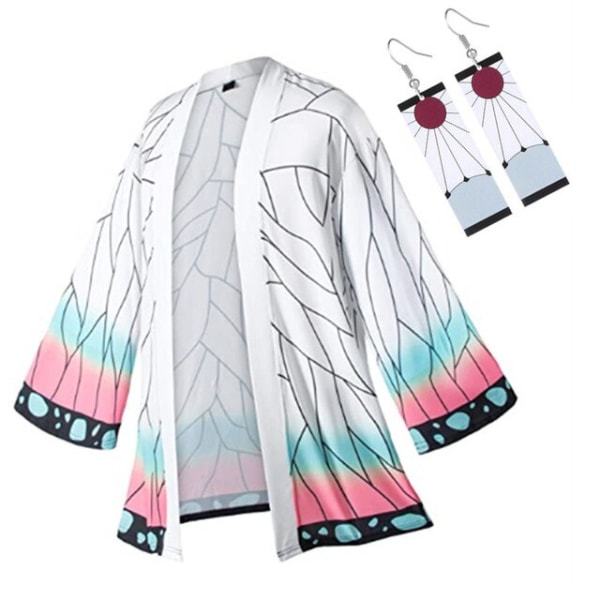 Anime Cosplay Kostume Demon Slayer Kimetsu No Yaiba Haori Kimono Agatsuma Zenitsu Kochou Shinobu Sommerfrakke Skjorte Anime Tøj J L