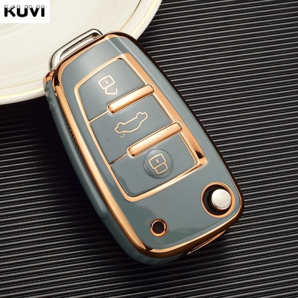 Fashion TPU Bil Flip Nøgle Etui Cover Skal Til A1 A3 8P 8L A4 A5 B6 B7 A6 A7 C5 C6 4F Q3 Q5 Q7 Q8 TT S3 S4 S6 RS Tilbehør White