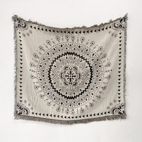 Mystiske Øjne Mønster Vævet Plaid Tæppe Væg Tæppe Sofa Seng Værelse Indretning Kvast Tråd Tæppe Stort Plaid Gobelin Picnic Måtte Xt07-1 130x150cm