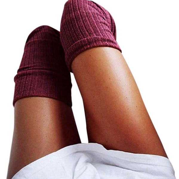 Damestrømper Gaiters Stribede Lange Sokker Lår 2023 Vinter Høje Strømper Varme Over Knæ Sokker Blød Uldstrømpe Style 1--Color 3 One Size