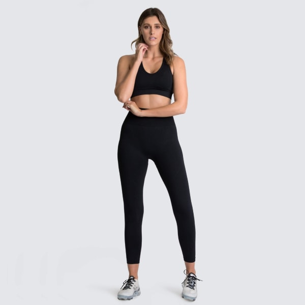 Set Workout Leggings Sportdräkt BH Fitness Gym Set för kvinnor Dark greenSet L