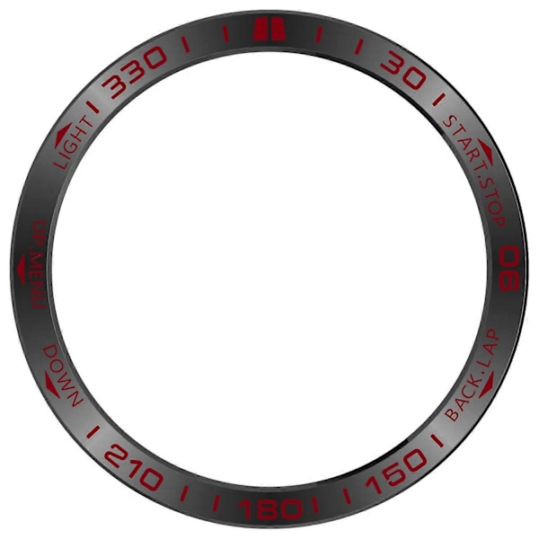 Til Garmin Fenix 8 Solar 51mm Rustfrit Stål Bezel Ridsefast Beskyttelsesring - Sort+Rød Black+Red