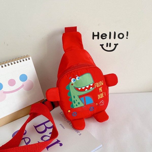 Söt Barnväska Tecknad Dinosaurie Barnväskor Förskola Utomhus Reseryggsäck för Pojkar Flickor Axelväska Crossbody Green