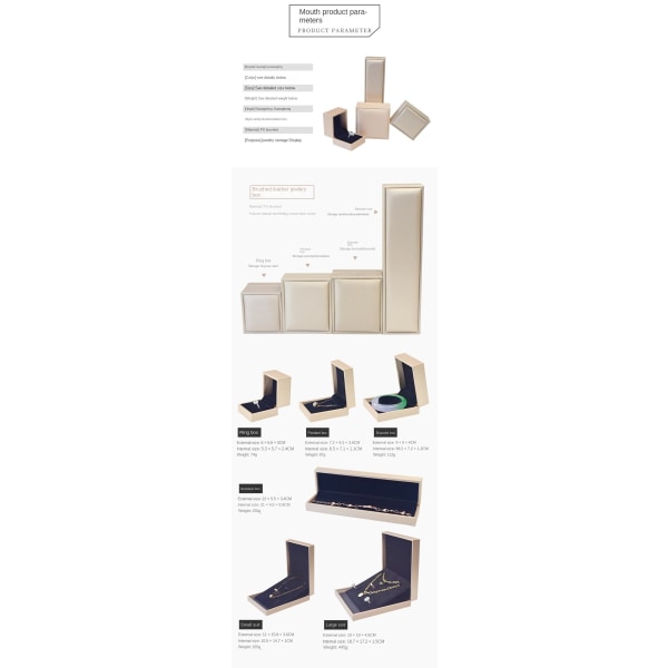 4 stk./sæt Smykkeskrin Børstet PU Gave Ring Vedhæng Halskæde Armbånd Holdere Etui med 4 æsker Green 4 boxes
