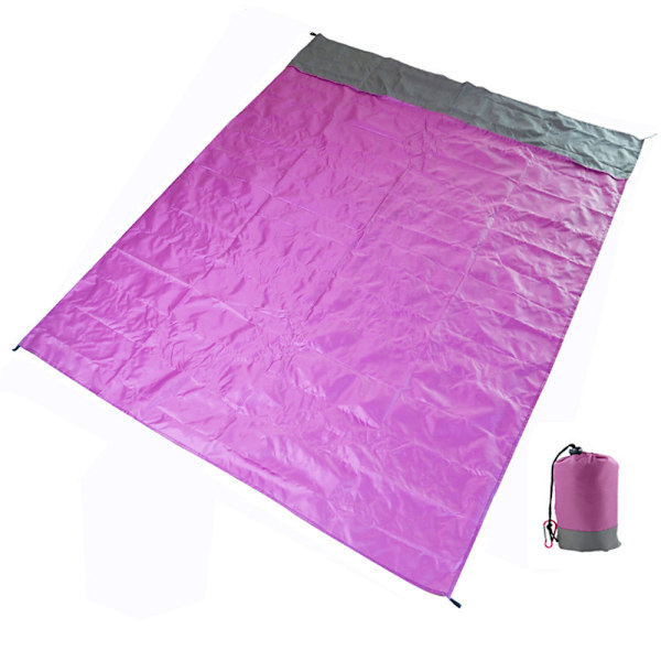 Strandtæppe Sandtæt Strandmåtte Strandlagen Vandtæt Sandmåtte med Pløkker Letvægtsmåtte til Picnic Camping DP SET 140X200cm