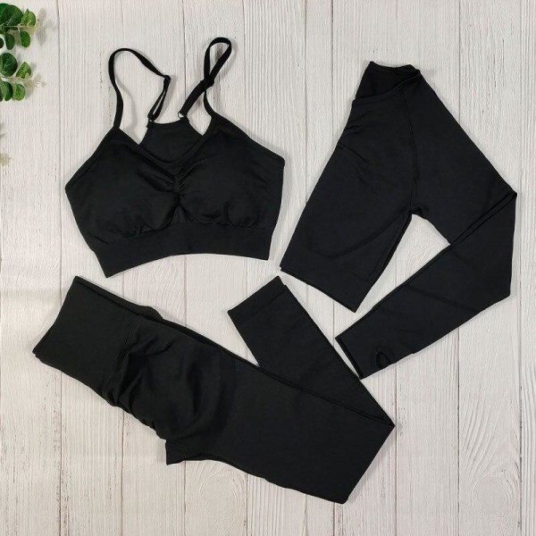 Yoga Sæt Fitness Tøj Sexet Sportstøj Til Kvinder Black shorts set M