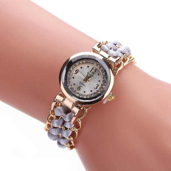 Kreativ Klokke Dame Vevd Teleskopisk Tau Armbånd Blonde Armbåndsdel Light brown