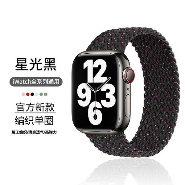 Klockarmband för Apple Watch iWatch 38/40/41mm L 155mm Stjärnljus Svart Färg