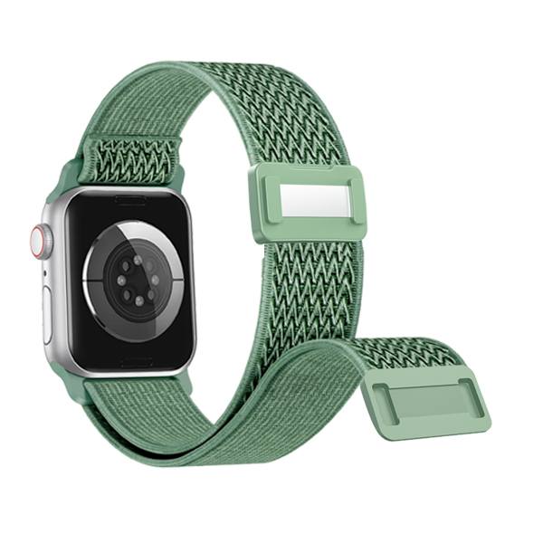 Kellon ranneke Apple Watch iWatch 38/40/41MM Muovinen sisäpuolinen magneettisolki W-kuvioinen männynneulasen vihreä