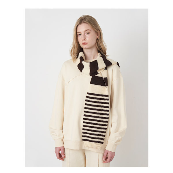 Stripete Strikket Skjerf Vinter Varm Internettkjendis Student Par Ullskjerf Engros Beige Stripes 186*17cm
