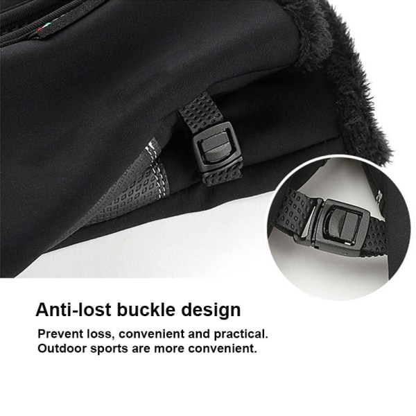 Vinterhandskar Herr Touchscreen Halkfria Unisex Vattentäta Vindtäta Varma Cykelhandskar Mode Dragkedja Sporthandskar Style3-Black S