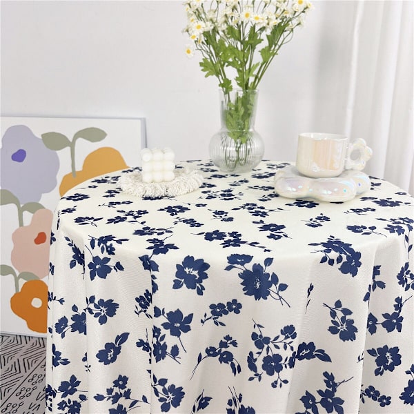 Bordsduk med blommönster i koreansk stil, kaffebordsduk, matbordsöverdrag, matbordsduk, tebordsduk, picknickduk R 80X120CM